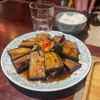 Grilled aubergine that comes with ricee  at V Vegan in Hoi An