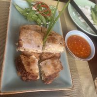Crispy flat noodle terrine - delicious  at V Vegan in Hoi An