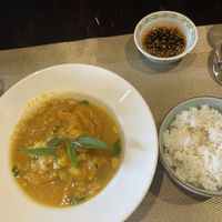 Sautéed pumpkin and garlic with rice-was so good!   at V Vegan in Hoi An