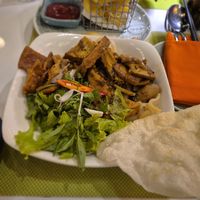 Cao lau, the tofu skin mock meat was exceptional at V Vegan in Hoi An