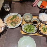 Vegan chicken salad en tofu cheese family meal   at V Vegan in Hoi An