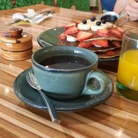 Pancakes and Coffee at Vegan Planet in Cancun