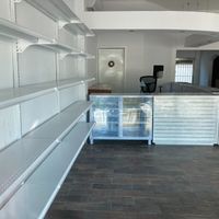 Showcases for jewellry or something at Vegan Planet in Cancun