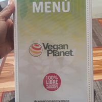 Menu at Vegan Planet in Cancun