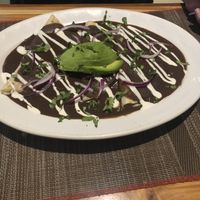 Enfrijoladas riquísimas y excelente presentación  at Vegan Planet in Cancun