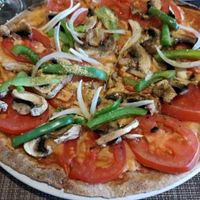Pizza at Vegan Planet in Cancun