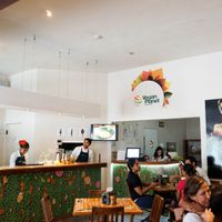 inside at Vegan Planet in Cancun