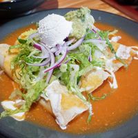 Entomatadas at Vegan Planet in Cancun