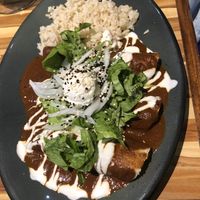 Enmoladas  at Vegan Planet in Cancun