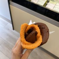 Dark choc and something incredibly yummy  at Casa del Helado in Gran Canaria