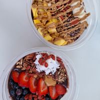 Acai bowls different options at Pura Vida - Sunset Harbor in Miami Beach