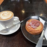 Rhubarb danish  at Black Lion Bakery & Cafe in Wellington