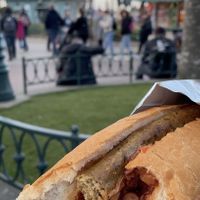 Vegan chili hot dog  at Disneyland - Casey's Corner in Chessy