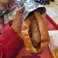 Vegan chili dog  at Disneyland - Casey's Corner in Chessy