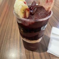 Banana oreo paçoca and res fruit toppings  at Açai Natura - Amoreiras in Lisbon