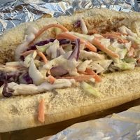 BBQ slaw dog   at Doggone Vegan in Huntsville