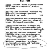 Menu at Kato Ramen in Toledo