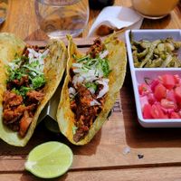 Trilogia Tacos (2 Choriseta & 1 Suadero) at Vanggie in Queretaro