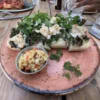 Gluten Free Pizza with a side of Giardiniera   at De La Nonna in Los Angeles