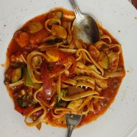 Pasta Primavera with marinara sauce (instead of Alfredo) at Luigi's Italian Restaurant in Bartlesville