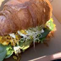 Moroccan scramble croissant- yum!  at Purple Rabbit Food Truck in Ascot Vale