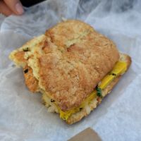 'Buttermilk' biscuit with fillings at Happy Chicks Bakery in Cincinnati