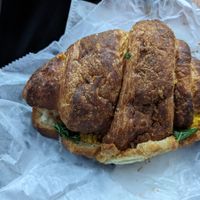 The Breakfast (on a croissant) at Happy Chicks Bakery in Cincinnati
