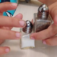 Adorablely tiny salt and pepper shakers at Happy Chicks Bakery in Cincinnati