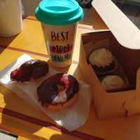 Donuts and cupcakes at Happy Chicks Bakery in Cincinnati
