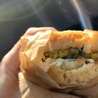 Breakfast sandwich at Happy Chicks Bakery in Cincinnati