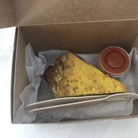 Quiche! With spicy sauce at Happy Chicks Bakery in Cincinnati