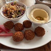 Falafel Plate w/Hummus & Med Coleslaw at AMMATOLI in Long Beach