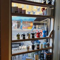 Wares on display #Veganuary at Doppio Coffee Warehouse Kentish Town in North West London