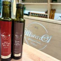 Vinegars on the table and available to purchase for take home   at Mister O1 Dallas in Dallas