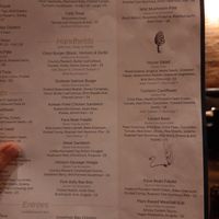 Vegan menu clearly visible on rhe side of the main menu at The Modern in Nanaimo