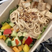 Rainbow salad with peanut sauce and baked tofu  at Rabbit Food in Painesville