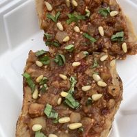 Grandpa’s toast with caponata/eggplant sauce  at Rabbit Food in Painesville