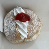 Cream & Jam donut  at Daniel's Donuts - Lansell Square in Kangaroo Flat