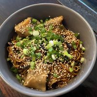 cong you mian with vegan wontons  at Bing Mi Dumpling and Noodle Bar in Portland