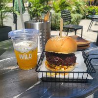Spicy gojuchang chick'un burger, Passionfruit cooler at WILD in Metro Manila
