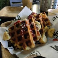 Protein waffle with strawberry sauce at WILD in Metro Manila