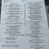 Brunch menu  at Sweet Grass Grill in Tarrytown