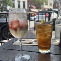 Sangria and iced teaa  at Sweet Grass Grill in Tarrytown