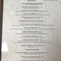 Brunch menu side 1 at Sweet Grass Grill in Tarrytown