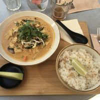 Vegan curry with rice  at Palm Street Boyz in Prievidza