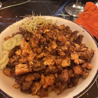 Migas con “panceta” y uvas  at Utopía in A Coruna