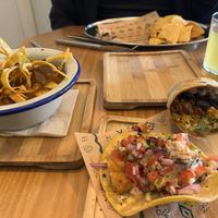 Fish taco + burrito + tortilla soupp  at Gallo Santo in Barcelona