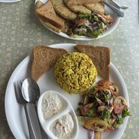 Chickpea omelet and scrambled tofu   at Bunty's Kitchen  in Pushkar