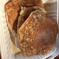 Vegan lemon poppyseed pancakes   at Blue Bear Ellison Bay in Ellison Bay