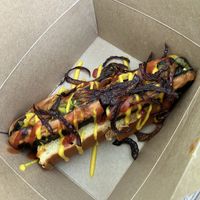 Delicious vegan hot dog  at EastCoast5 in Walton-on-the-naze